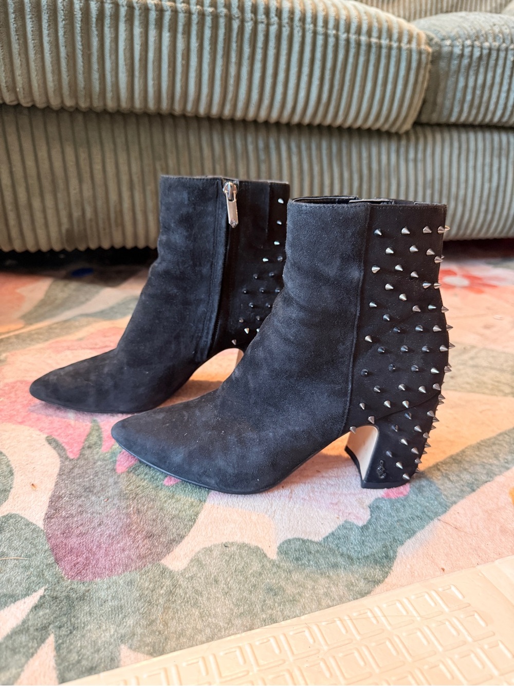 Sam Edelman Studded Suede Ankle Booties - Size 6